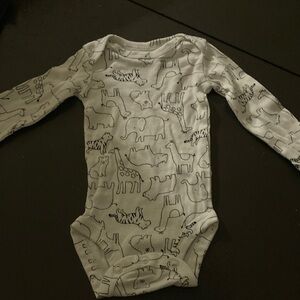 Carter's Gray Animal Pattern Bodysuit